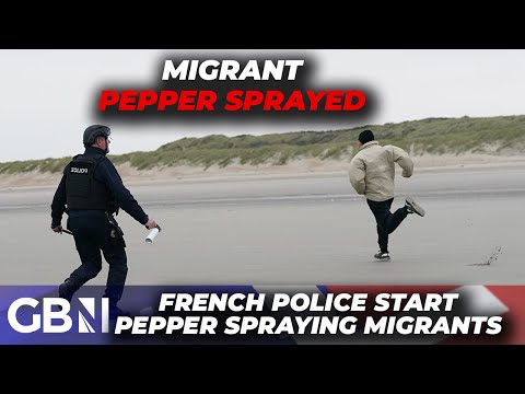BREAKING: French Police use pepper spray to stop migrants getting on small boats