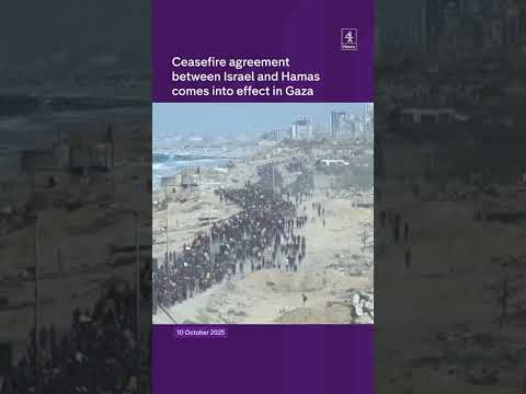 Gaza ceasefire between Israel and Hamas comes into place