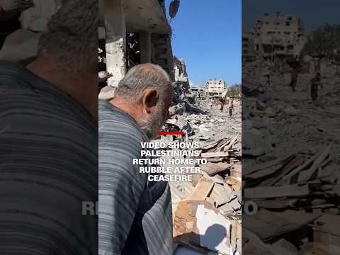 Video shows Palestinians return home to rubble after ceasefire