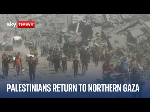 Palestinians head back to heavily destroyed northern Gaza