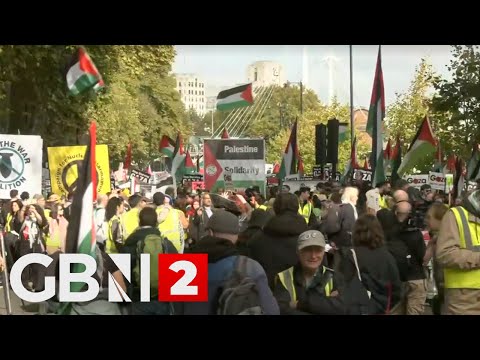 WATCH: Protesters join a pro-Palestinian march in Central London
