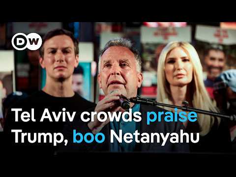 Steve Witkoff, Jared Kushner, and Ivanka Trump address crowds in Tel Aviv ahead of hostages’ release