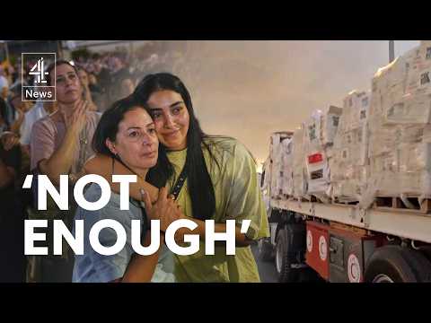 Desperately needed aid enters Gaza as hostage release draws close