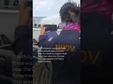 Moment Chinese ship rams Philippine vessel
