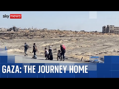 Thousands of Palestinians in Gaza make the ‘painful journey home’