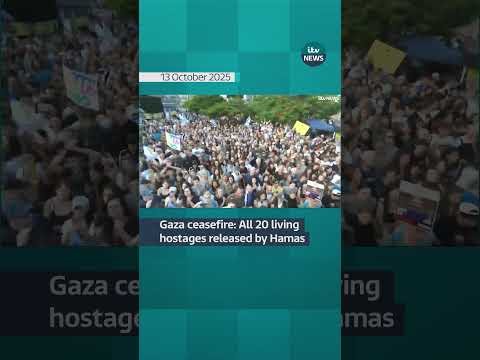 All 20 living hostages held in Gaza have been released by Hamas #itvnews