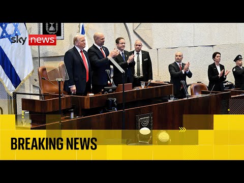 Trump delivers speech to Israeli Knesset as hostages released