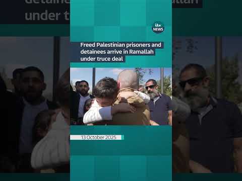 Freed Palestinian prisoners and detainees arrive in Ramallah under truce deal | ITV News