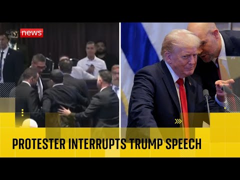 Trump’s speech interrupted by left-wing Knesset members