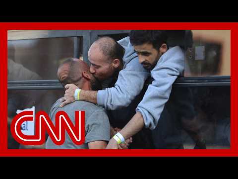 Newly freed Palestinian prisoners arrive in West Bank and Gaza