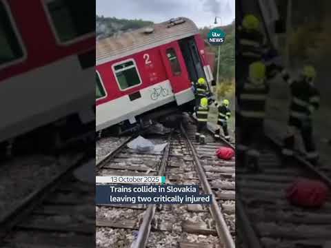 Two fast trains collided in eastern Slovakia on Monday, injuring dozens of passengers #news #itvnews