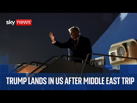 Trump lands back in US on Air Force One after signing ‘historic’ Gaza peace deal