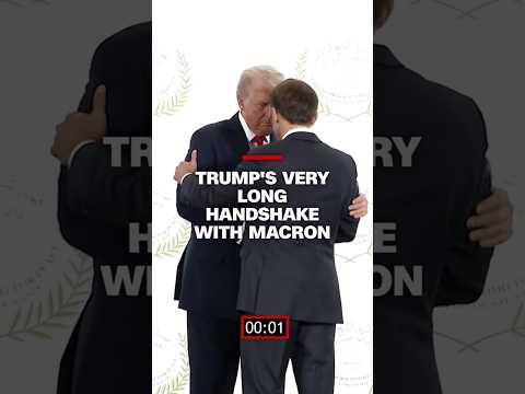 Trump’s very long handshake with Macron