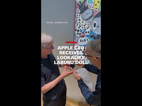 Apple CEO receives lookalike Labubu doll