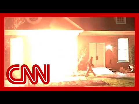 Newly released video shows man setting fire to governor’s residence