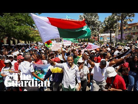 Protesters in Madagascar gather in the capital to celebrate