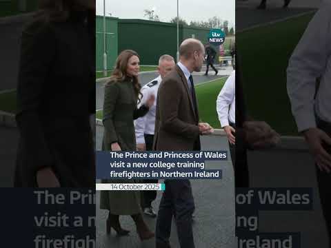 Prince and Princess of Wales visit a new college training firefighters in Northern Ireland #shorts