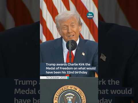 Trump awards Charlie Kirk the Medal of Freedom on what would have been his 32nd birthday #shorts