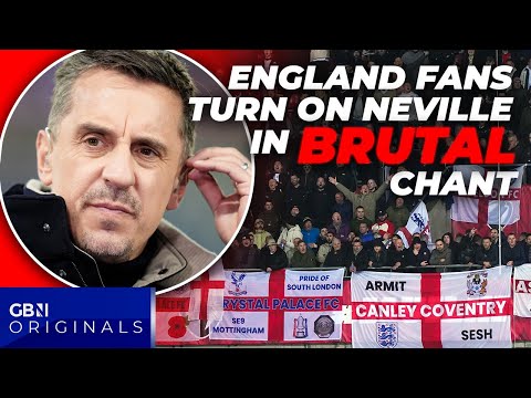England fans BLAST Gary Neville with brutal chant at Latvia match amid Union Flag row