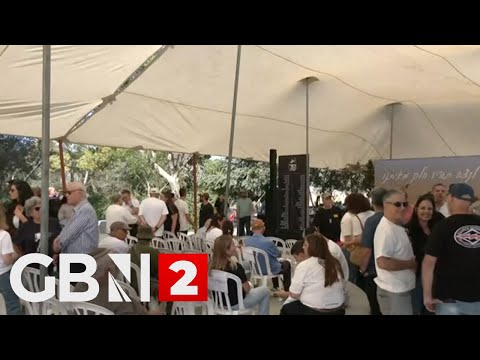 WATCH: Kfar Aza kibbutz holds memorial for those killed in October 7 attack