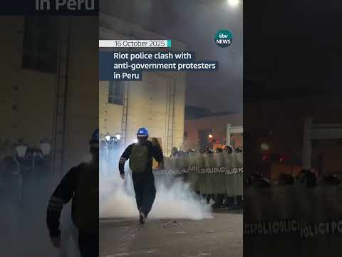 Protests broke out in Lima with people calling for interim President José Jerí to resign #itvnews