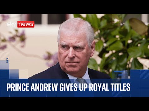 Prince Andrew gives up his royal titles | Sky News coverage