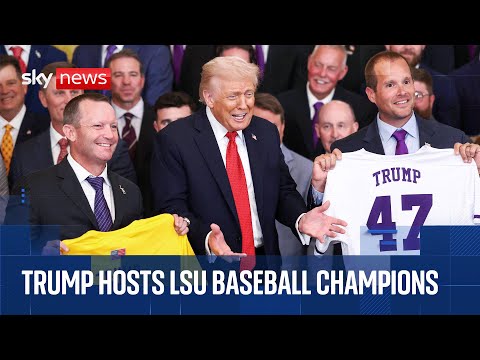 Trump welcomes LSU baseball champions to the White House