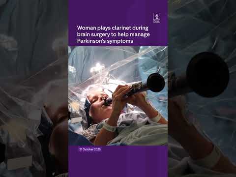 Woman plays clarinet during brain surgery