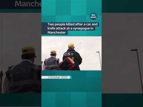 Two people dead and suspect shot after stabbing at synagogue in Manchester | ITV News
