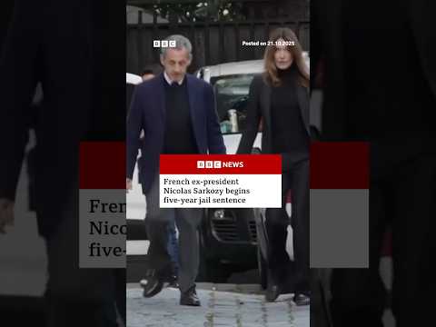 French ex-president Nicolas Sarkozy begins five-year jail sentence. #France #BBCNews