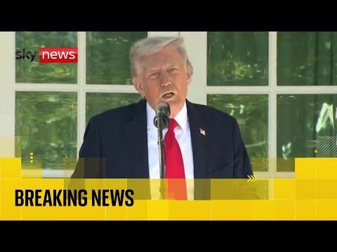 President Trump speaking at the White House