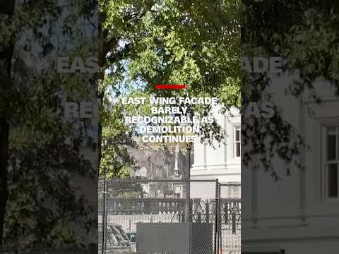 East Wing facade barely recognizable as demolition continues