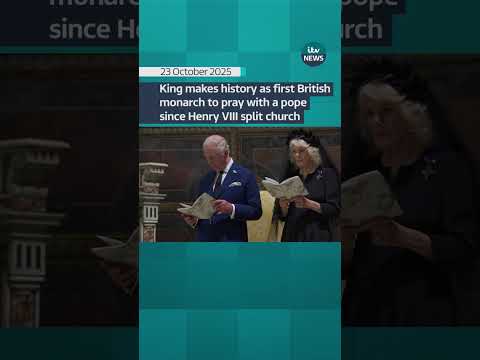 King makes history as first British monarch to pray with a pope since Henry VIII split church