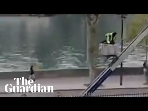 Social footage purports to show moment thieves escaped Louvre with jewellery worth €88m