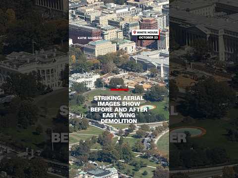 Striking aerial images show before and after East Wing demolition
