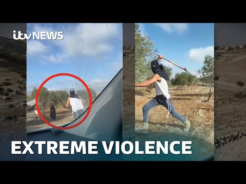 Shocking footage appears to show Israeli settler attacking grandmother in West Bank | ITV News