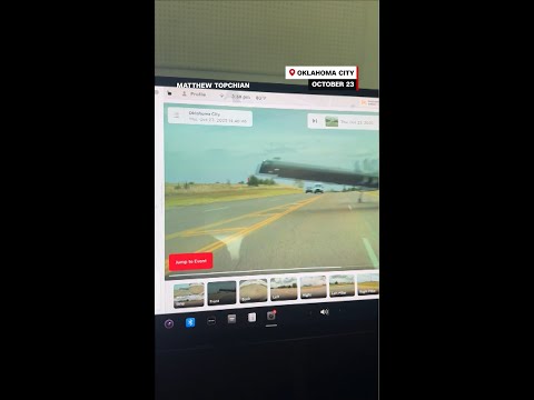 Car dashcam captures near-collision with US Air Force plane