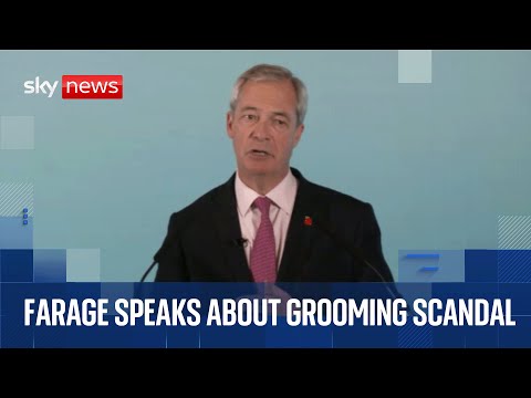 Nigel Farage holds news conference on grooming scandal