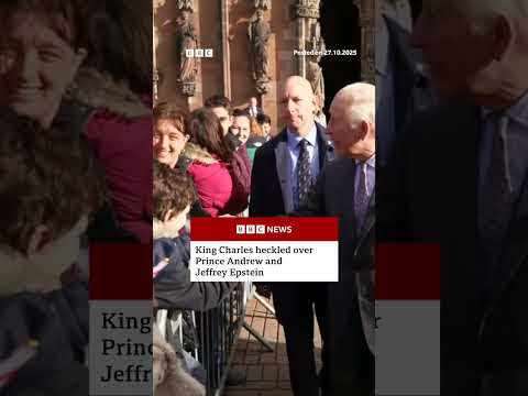 King Charles heckled over Prince Andrew and Jeffrey Epstein. #Royals #BBCNews