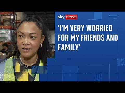 Sky News reports from a donation drive ahead of Hurricane Melissa