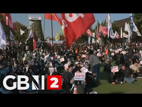 WATCH: Anti-Trump protesters stage a rally in Gyeongju