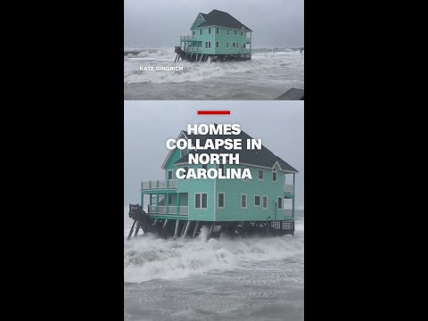 Homes collapse into sea in North Carolina