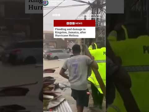 Flooding and damage in Kingston, Jamaica, after Hurricane Melissa. #Hurricane #Weather #BBCNews