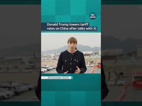 Trump said he has decided to lower his tariff rates on Chinese goods imports to 47% #itvnews