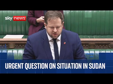 Urgent question in the Commons about the situation in Sudan