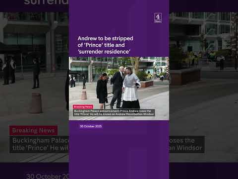 Andrew loses ‘Prince’ title