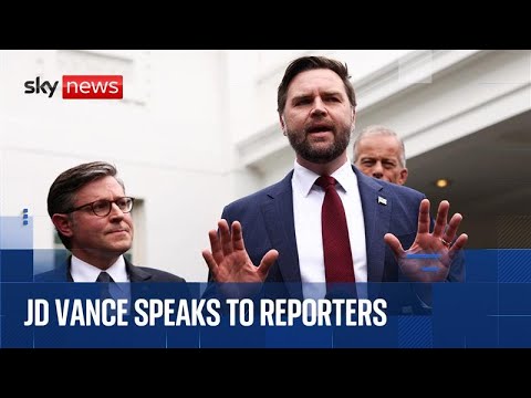 JD Vance speaks outside the White House