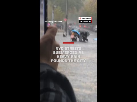NYC streets submerged as heavy rain pounds the city