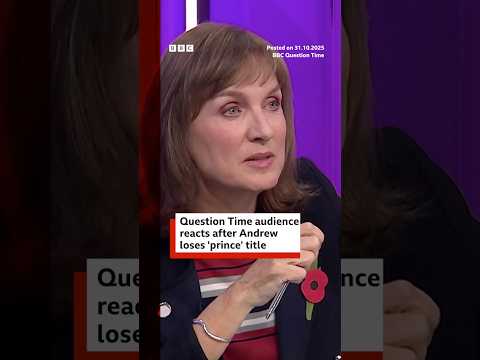 Question Time audience reacts to Andrew losing ‘prince’ title. #PrinceAndrew #BBCNews