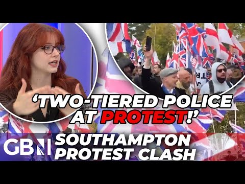 ‘Typical two-tier justice!’ | Southampton counter-protesters CLASH face-to-face with RIVAL rally